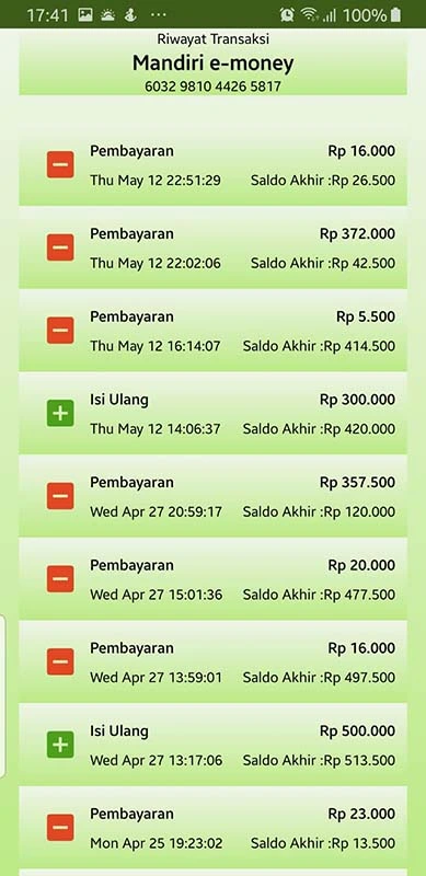 cek saldo 3